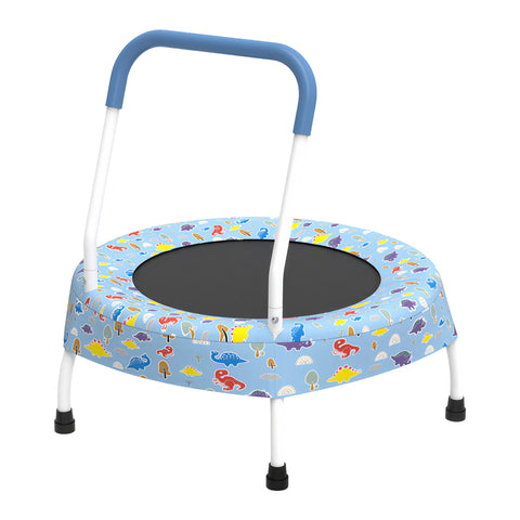 Skepphlay 28" Mini Small Trampoline w/ Handle Bar, Noiseless Jumping Mat, Safe & Sturdy Design, Baby Blue