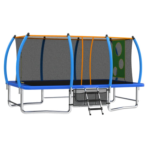 Skepphlay 10x16FT Long Rectangular Outdoor tumbling Trampoline for Kids Adult,Bounce Combo Safety w/ASIM Certified, Target Cloth,Blue
