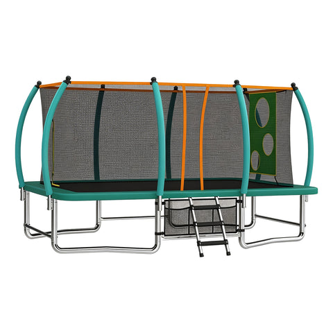 Skepphlay 10x16FT Long Rectangular Outdoor tumbling Trampoline for Kids Adult,Bounce Combo Safety w/ASIM Certified, Target Cloth, Green