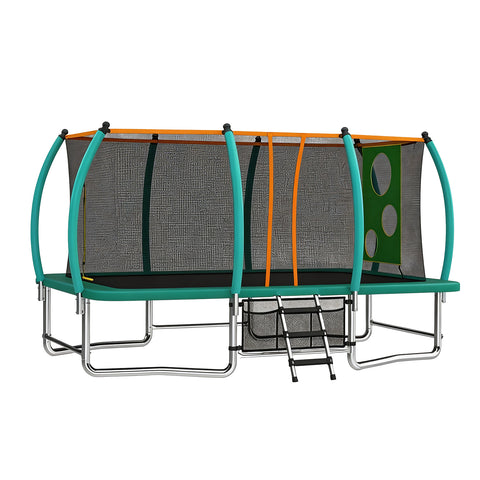 Skepphlay 8x14FT Square Outdoor Trampoline for Kids Adult, Bouncing Jumping Safety Enclosure Trampoline w/ Target Cloth,Football,Green 8x14FT Square Outdoor Trampoline for Kids Adult, Bouncing Jumping Safety Enclosure Trampoline,Football,Green