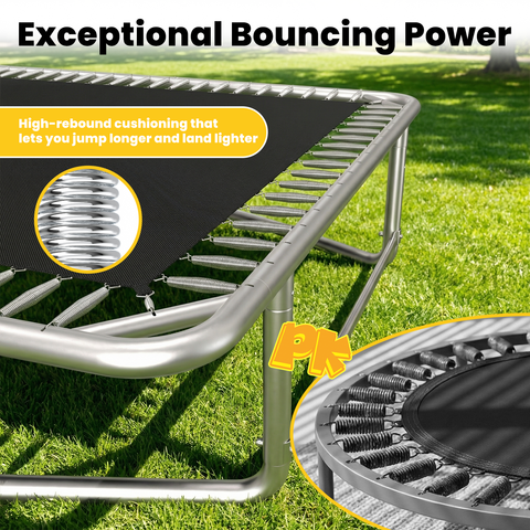 Skepphlay 8x14FT Square Outdoor Trampoline for Kids Adult, Bouncing Jumping Safety Enclosure Trampoline w/ Target Cloth,Football,Green 8x14FT Square Outdoor Trampoline for Kids Adult, Bouncing Jumping Safety Enclosure Trampoline,Football,Green