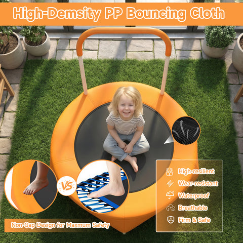 Skepphlay 28" Mini Small Indoor Trampoline w/ Handle Bar, Noiseless Jumping Mat, Safe & Sturdy Design