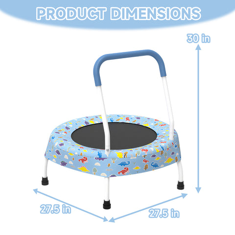Skepphlay 28" Mini Small Trampoline w/ Handle Bar, Noiseless Jumping Mat, Safe & Sturdy Design, Baby Blue