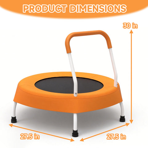 Skepphlay 28" Mini Small Indoor Trampoline w/ Handle Bar, Noiseless Jumping Mat, Safe & Sturdy Design